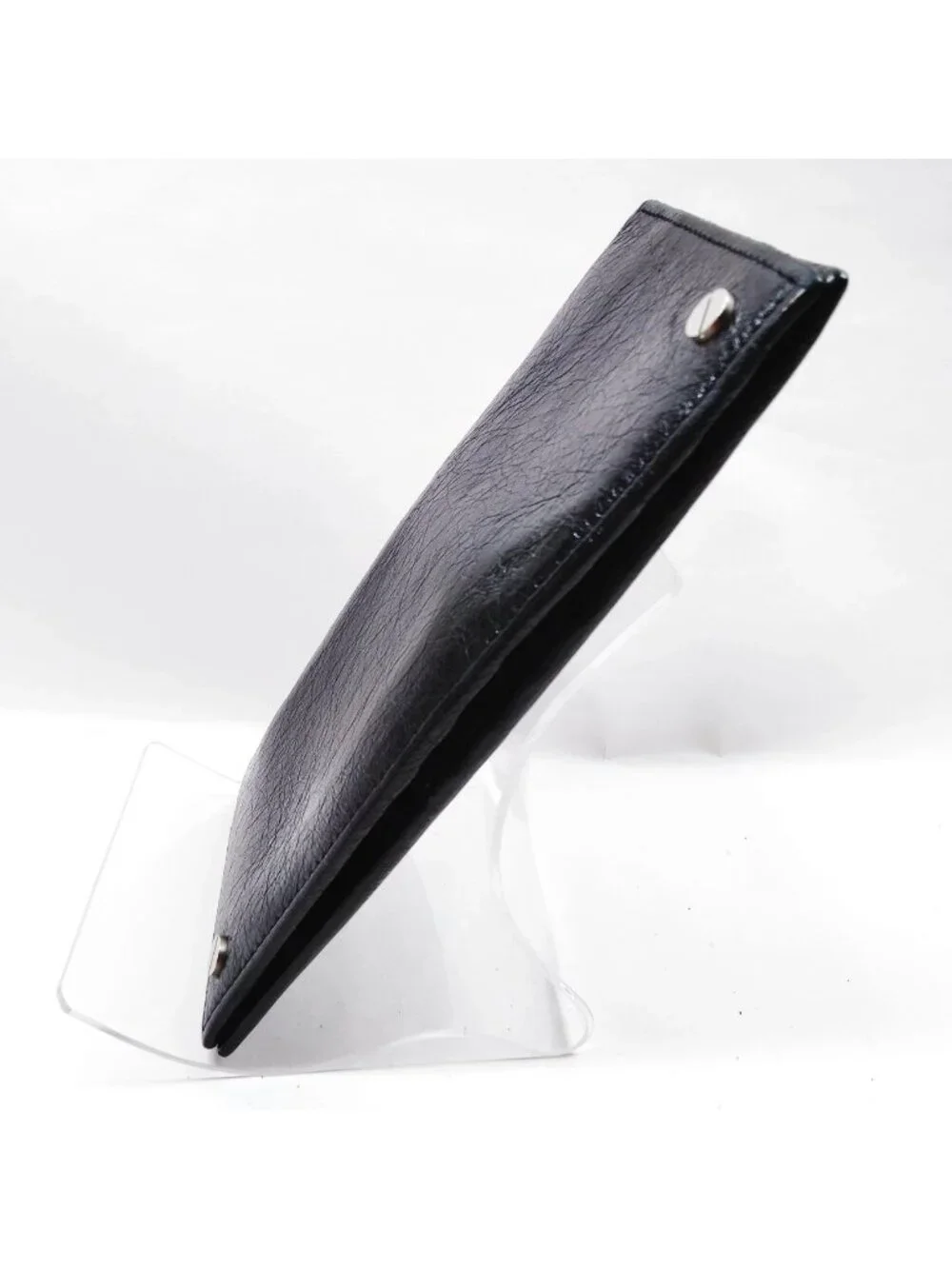 $995 Authentic BALENCIAGA Paris Made in ITALY Black Leather Bifold Long Wallet - Picture 9 of 13